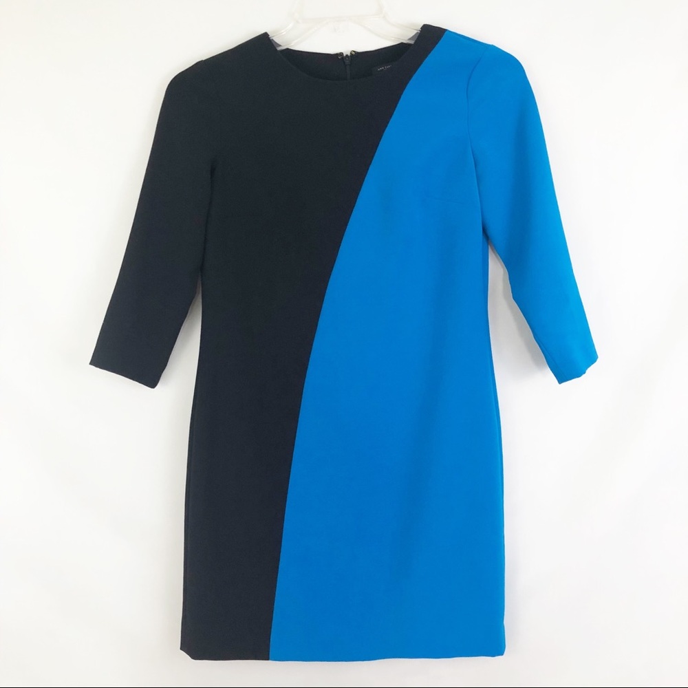 Ann Taylor Color Block Career Sheath Dress Sz 0 - Picture 2 of 7